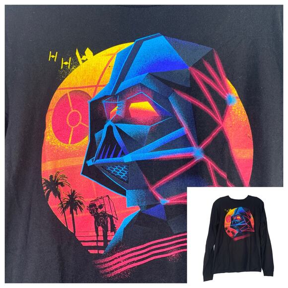 Tee Villain tshirt Rad Lord Darth Vader ringspun black long sleeves small unisex - Picture 1 of 7
